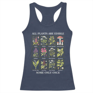 Vintage Botanical Poison Chart Graphic Racerback Tank Top All Plants Are Edible Some Only Once