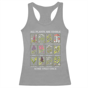 Vintage Botanical Poison Chart Graphic Racerback Tank Top All Plants Are Edible Some Only Once