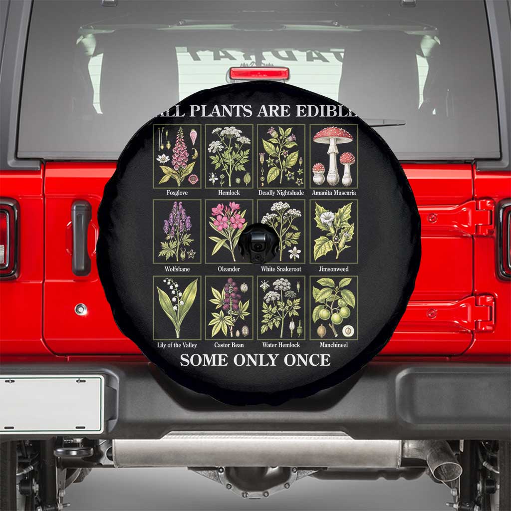 Vintage Botanical Poison Chart Graphic Spare Tire Cover All Plants Are Edible Some Only Once