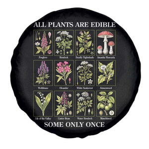 Vintage Botanical Poison Chart Graphic Spare Tire Cover All Plants Are Edible Some Only Once