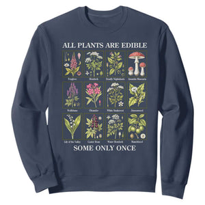 Vintage Botanical Poison Chart Graphic Sweatshirt All Plants Are Edible Some Only Once