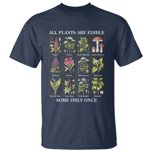 Vintage Botanical Poison Chart Graphic T Shirt All Plants Are Edible Some Only Once