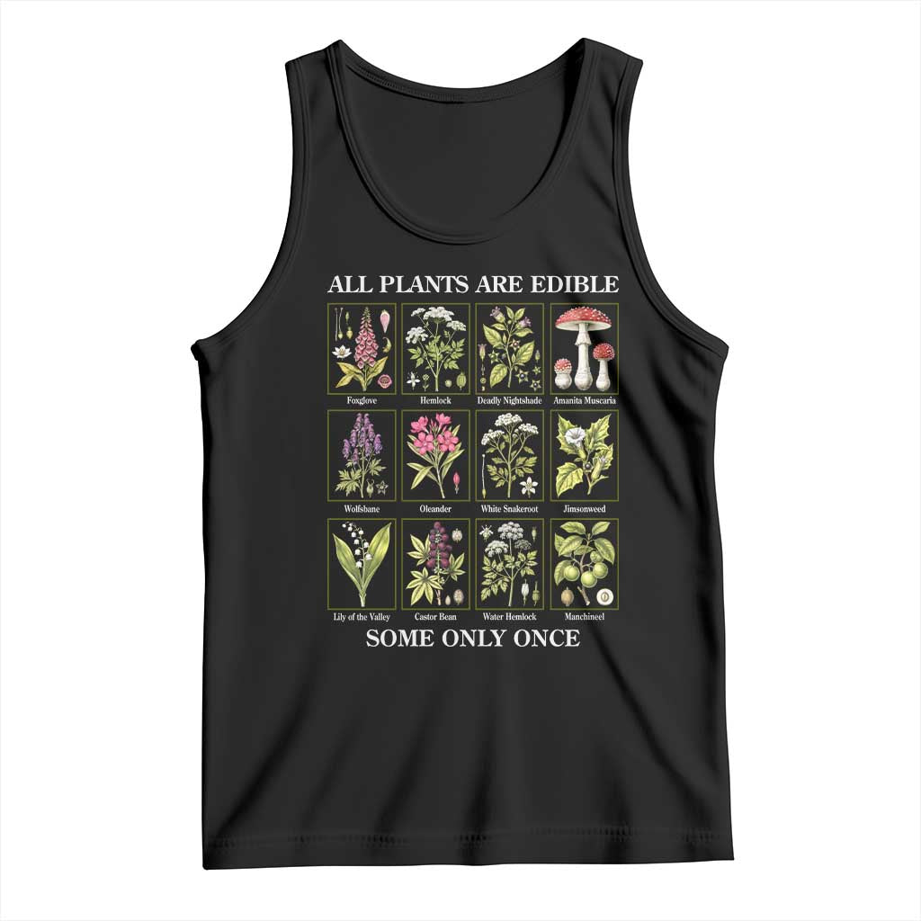 Vintage Botanical Poison Chart Graphic Tank Top All Plants Are Edible Some Only Once TS02 Black Print Your Wear