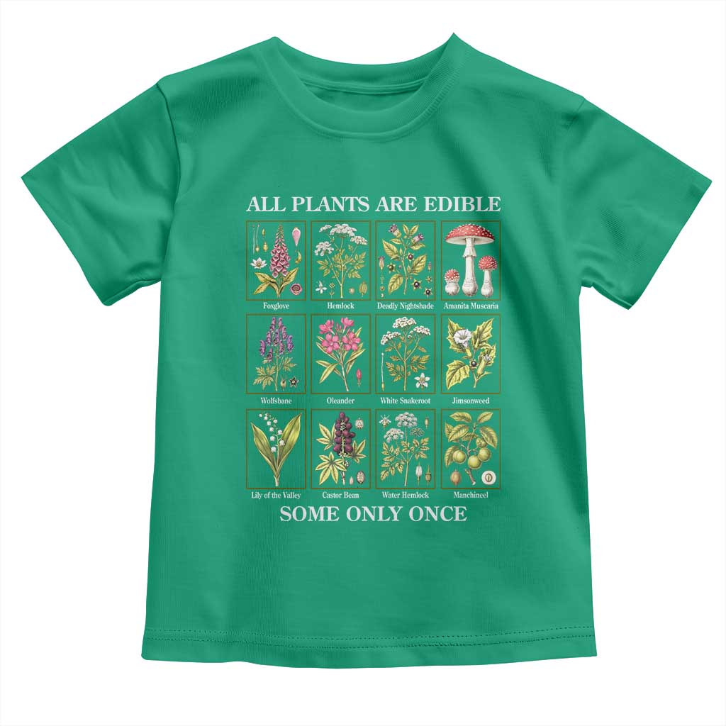 Vintage Botanical Poison Chart Graphic Toddler T Shirt All Plants Are Edible Some Only Once