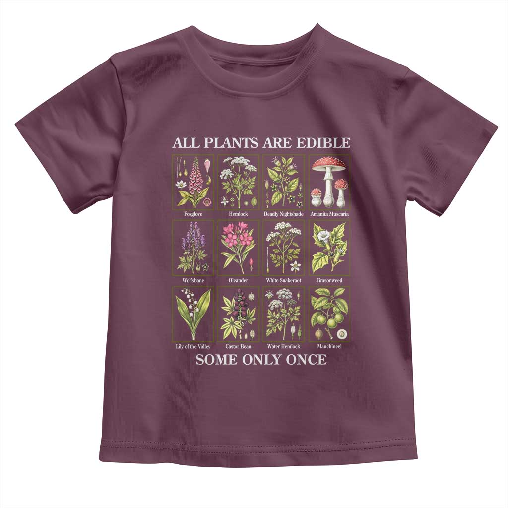 Vintage Botanical Poison Chart Graphic Toddler T Shirt All Plants Are Edible Some Only Once