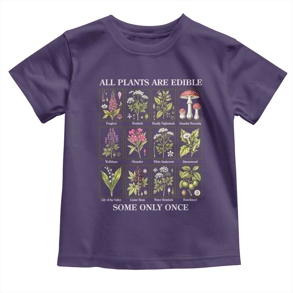 Vintage Botanical Poison Chart Graphic Toddler T Shirt All Plants Are Edible Some Only Once