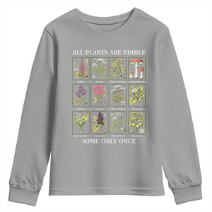 Vintage Botanical Poison Chart Graphic Youth Sweatshirt All Plants Are Edible Some Only Once