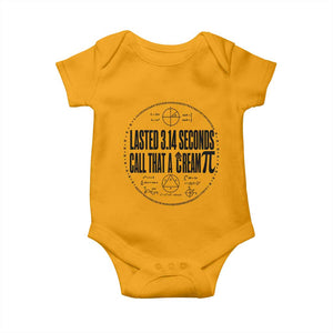 Lasted 3 14 Seconds Call That A Cream Pi Baby Onesie Funny Math Joke Adult Humor Pi Day Gift