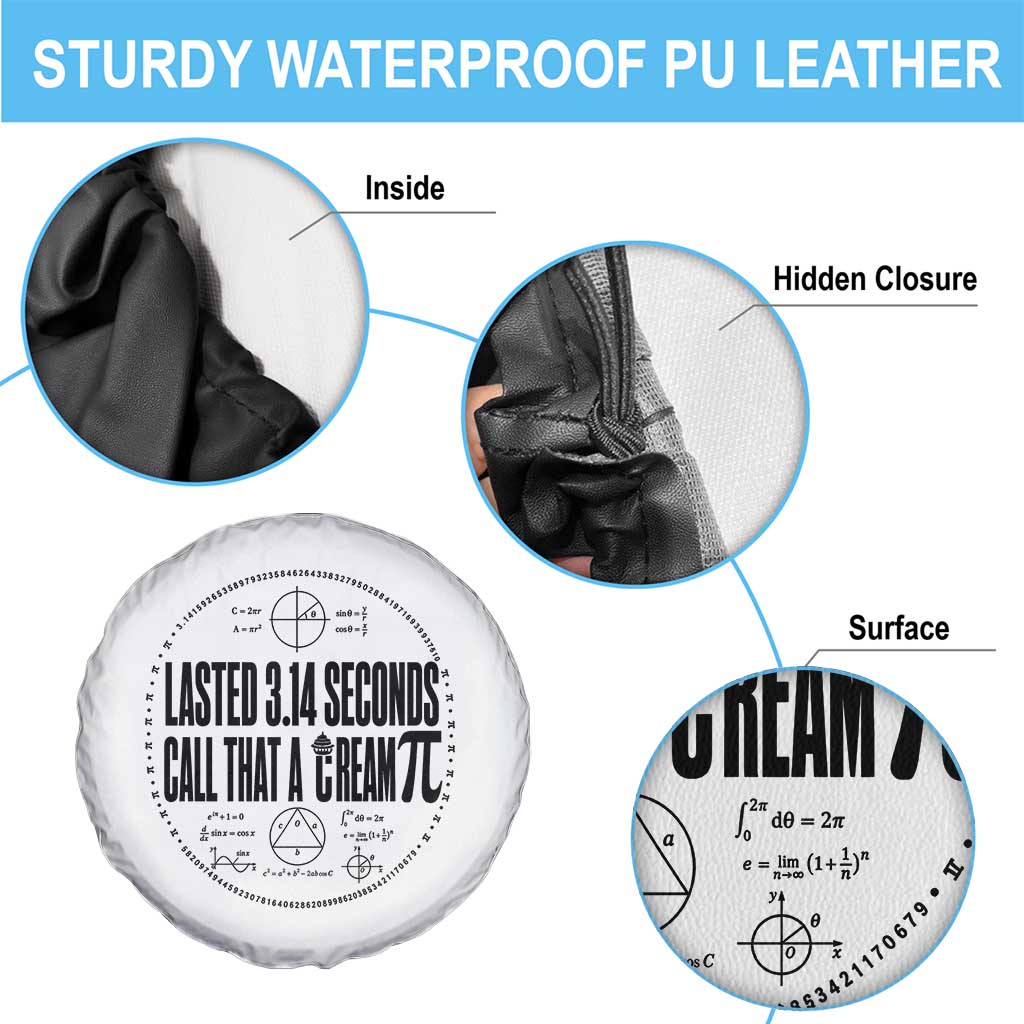 Lasted 3 14 Seconds Call That A Cream Pi Spare Tire Cover Funny Math Joke Adult Humor Pi Day Gift