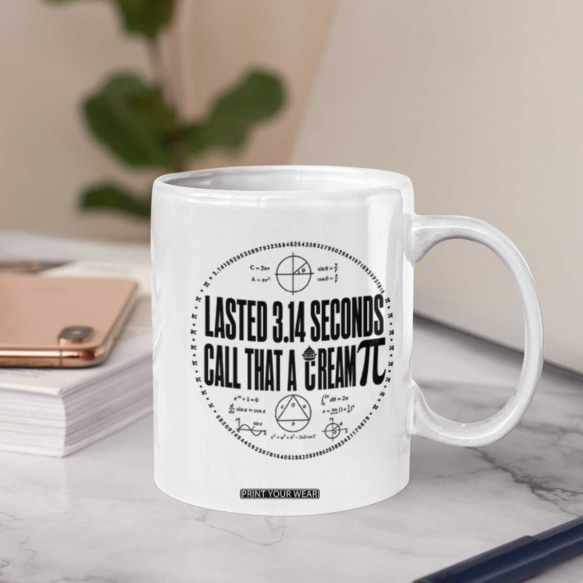 Lasted 3 14 Seconds Call That A Cream Pi Coffee Mug Funny Math Joke Adult Humor Pi Day Gift