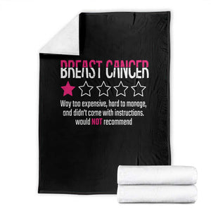 Funny Breast Cancer One Star Review Throw Blanket Would Not Recommend Breast Cancer Warrior