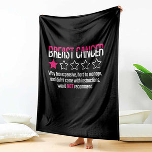 Funny Breast Cancer One Star Review Throw Blanket Would Not Recommend Breast Cancer Warrior
