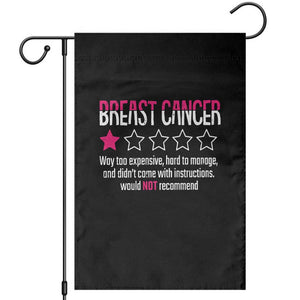Funny Breast Cancer One Star Review Garden Flag Would Not Recommend Breast Cancer Warrior