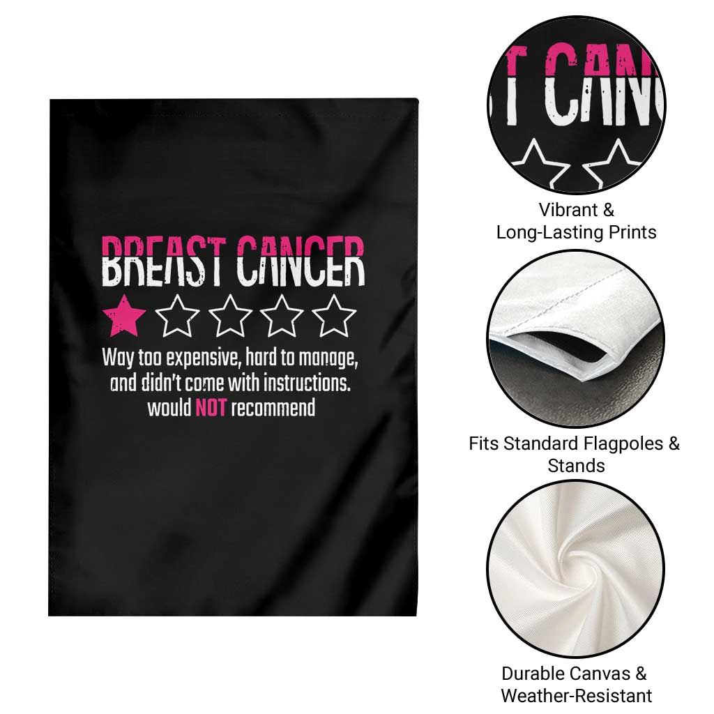 Funny Breast Cancer One Star Review Garden Flag Would Not Recommend Breast Cancer Warrior
