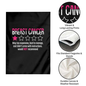Funny Breast Cancer One Star Review Garden Flag Would Not Recommend Breast Cancer Warrior
