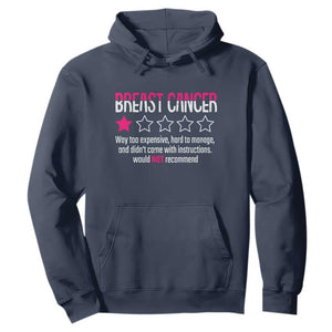 Funny Breast Cancer One Star Review Hoodie Would Not Recommend Breast Cancer Warrior