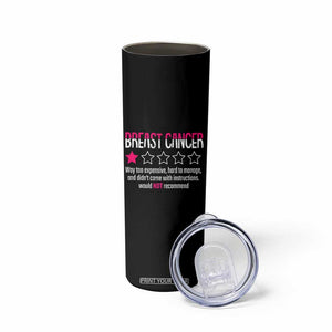Funny Breast Cancer One Star Review Skinny Tumbler Would Not Recommend Breast Cancer Warrior