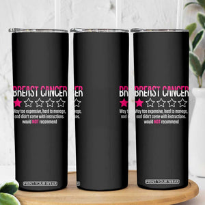 Funny Breast Cancer One Star Review Skinny Tumbler Would Not Recommend Breast Cancer Warrior