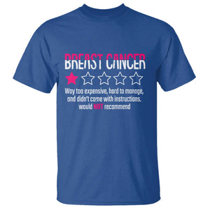 Funny Breast Cancer One Star Review T Shirt Would Not Recommend Breast Cancer Warrior