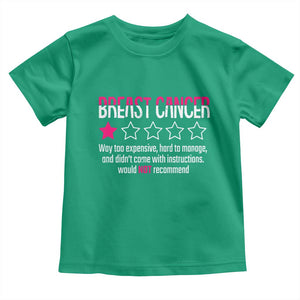Funny Breast Cancer One Star Review Toddler T Shirt Would Not Recommend Breast Cancer Warrior