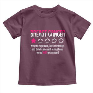 Funny Breast Cancer One Star Review Toddler T Shirt Would Not Recommend Breast Cancer Warrior
