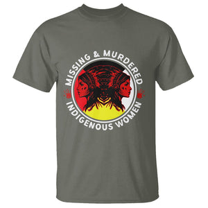 Indigenous Women T Shirt MMIW Awareness Missing & Murdered TS02 Military Green Printyourwear