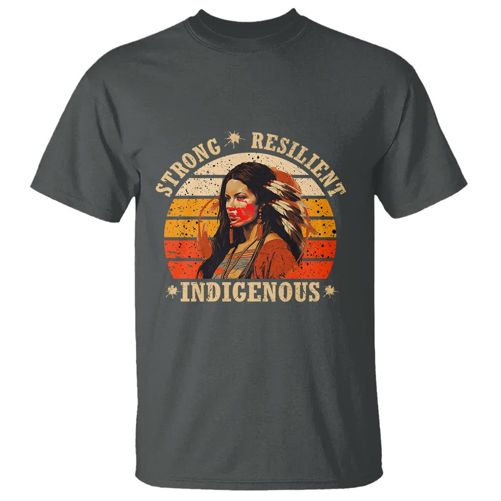 Indigenous Women T Shirt MMIW Strong Resilient MMIW Awareness Stolen Sisters TS02 Dark Heather Printyourwear