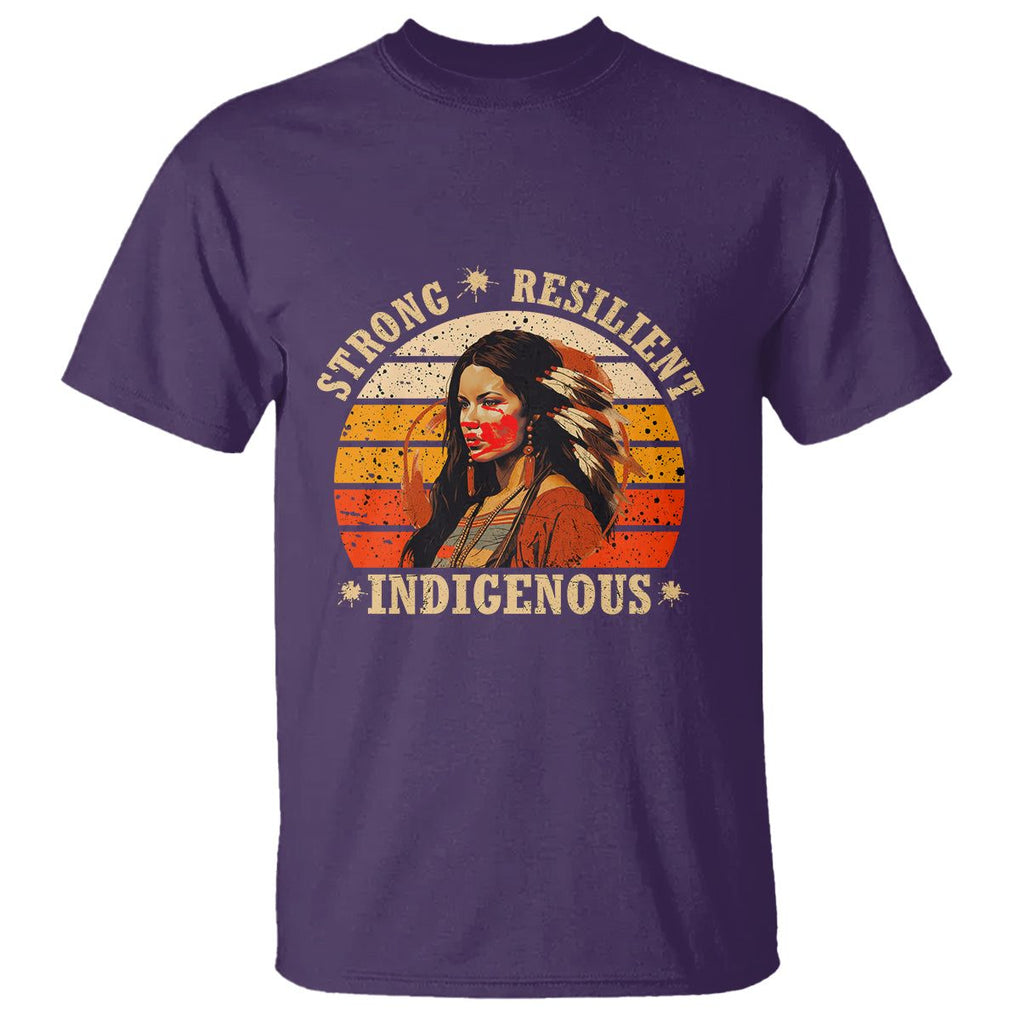 Indigenous Women T Shirt MMIW Strong Resilient MMIW Awareness Stolen Sisters TS02 Purple Printyourwear