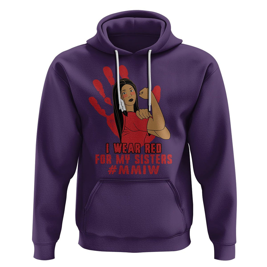 Native American Indigenous MMIW Awareness Hoodie I Wear Red For My Sisters TS02 Purple Printyourwear