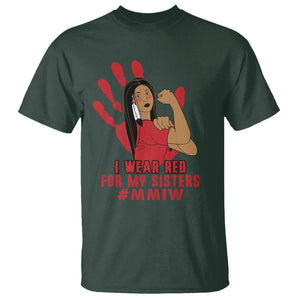 Native American Indigenous MMIW Awareness T Shirt I Wear Red For My Sisters TS02 Dark Forest Green Printyourwear