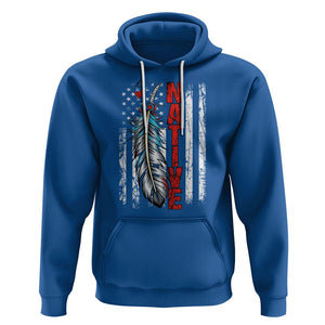 Native American Hoodie Indigenous American Indian Feather US Flag TS02 Royal Blue Printyourwear