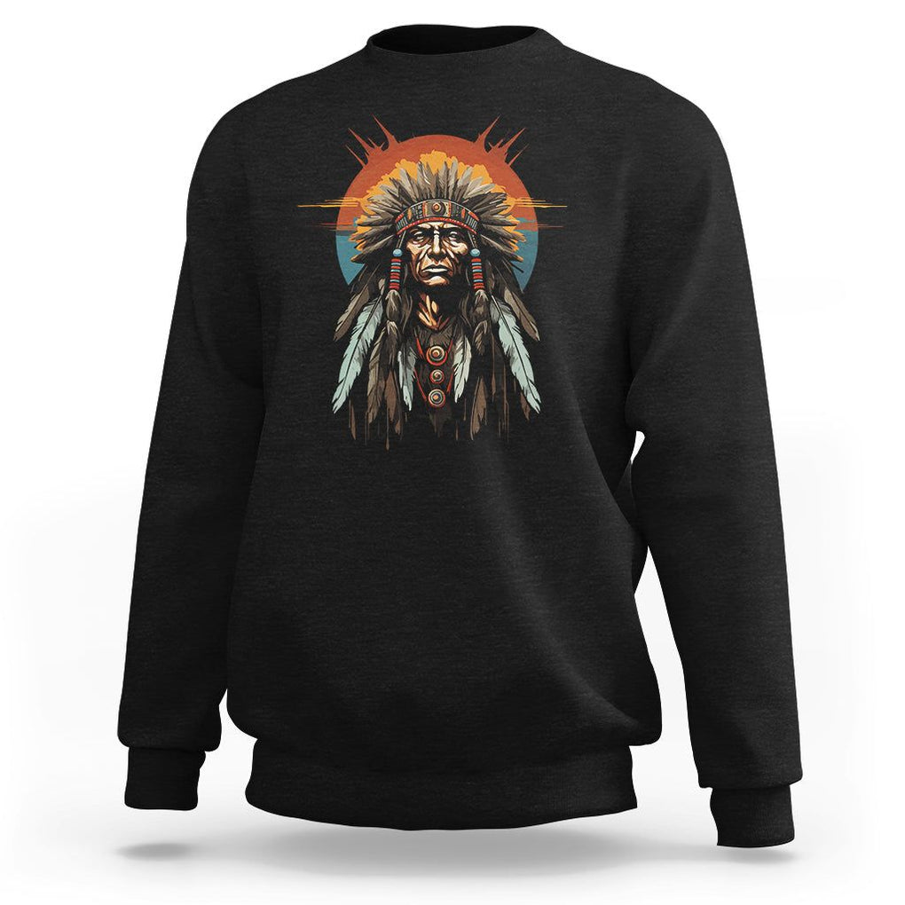Native American Sweatshirt Indigenous American Indians Chief Pride TS02 Black Printyourwear