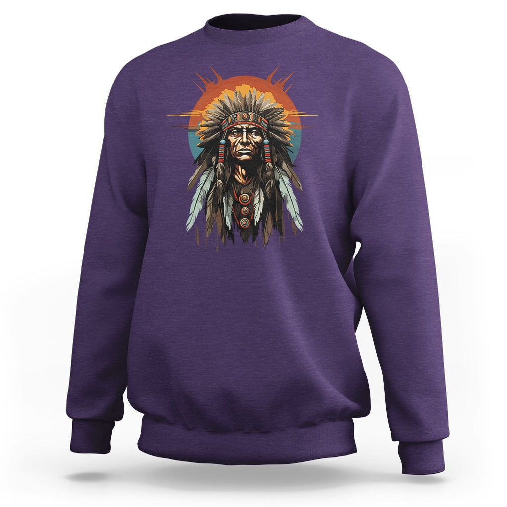 Native American Sweatshirt Indigenous American Indians Chief Pride TS02 Purple Printyourwear