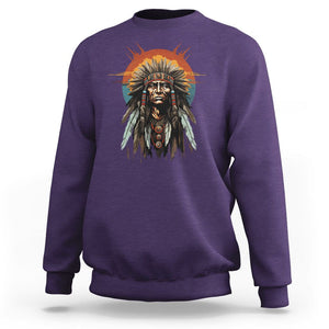 Native American Sweatshirt Indigenous American Indians Chief Pride TS02 Purple Printyourwear