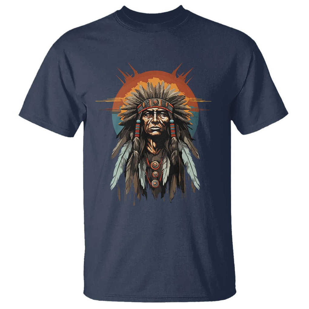 Native American T Shirt Indigenous American Indians Chief Pride TS02 Navy Printyourwear