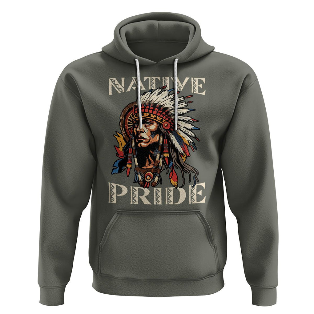 Native American Hoodie Native Pride Indigenous American Indians TS02 Military Green Printyourwear