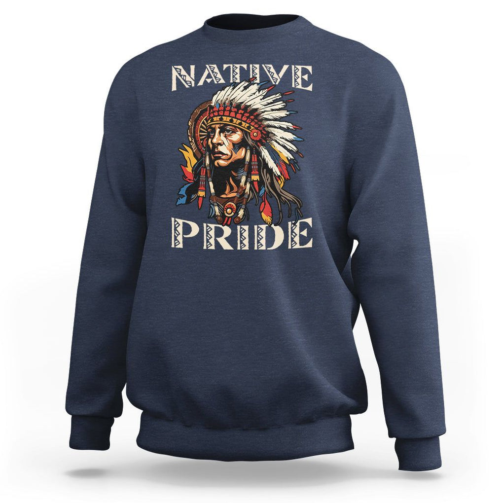 Native American Sweatshirt Native Pride Indigenous American Indians TS02 Navy Printyourwear