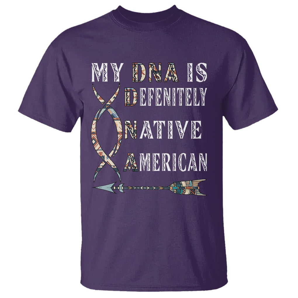 Native American T Shirt My DNA Is Definitely Indians Native Pride TS02 Purple Printyourwear
