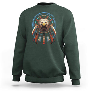 Native American Sweatshirt Indigenous American Indian Eagle Dreamcatcher TS02 Dark Forest Green Printyourwear