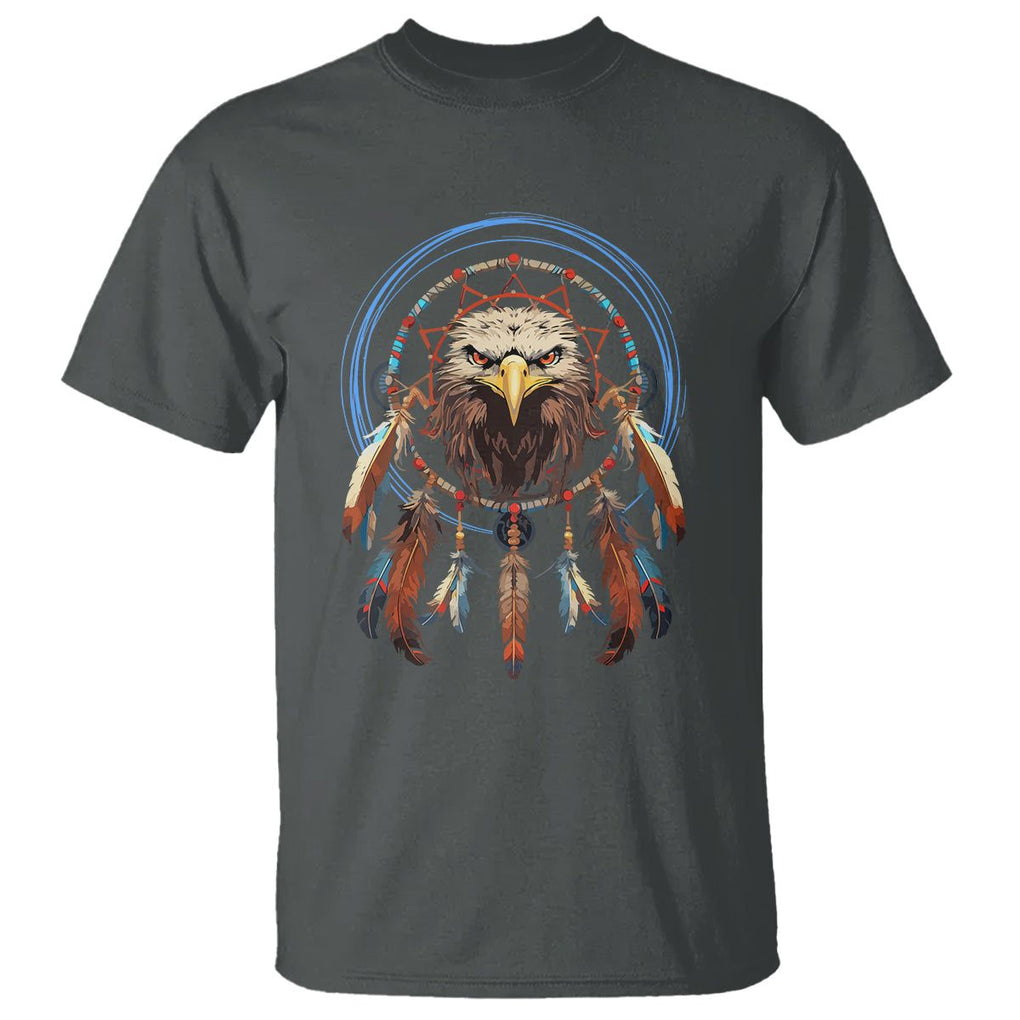 Native American T Shirt Indigenous American Indian Eagle Dreamcatcher TS02 Dark Heather Printyourwear
