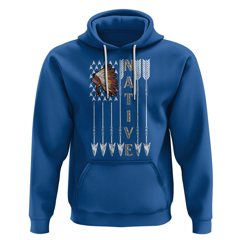 Native American Hoodie Indigenous American Indian Feather Headdress TS02 Royal Blue Printyourwear