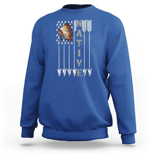 Native American Sweatshirt Indigenous American Indian Feather Headdress TS02 Royal Blue Printyourwear