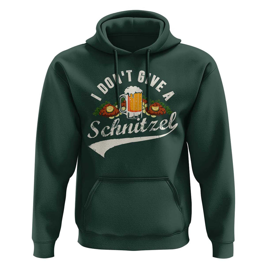 Funny Oktoberfest Drinking Hoodie I Don't Give a Schnitzel German Beer Festival TS02 Dark Forest Green Print Your Wear