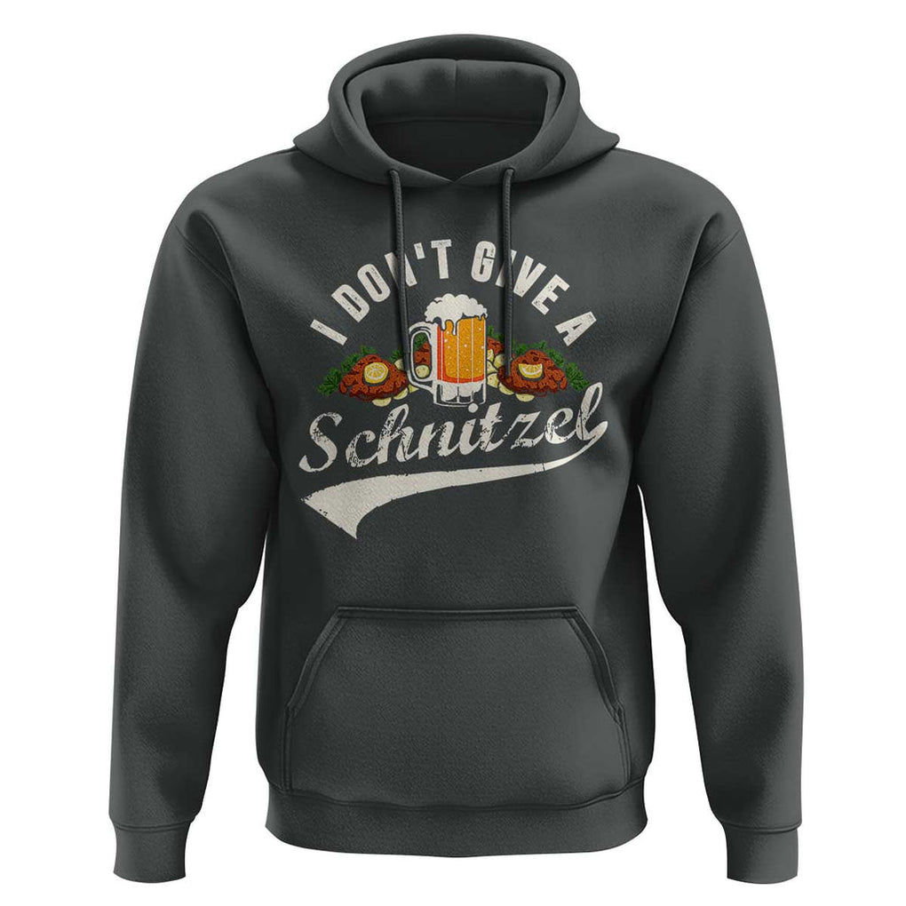 Funny Oktoberfest Drinking Hoodie I Don't Give a Schnitzel German Beer Festival TS02 Dark Heather Print Your Wear