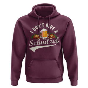 Funny Oktoberfest Drinking Hoodie I Don't Give a Schnitzel German Beer Festival TS02 Maroon Print Your Wear