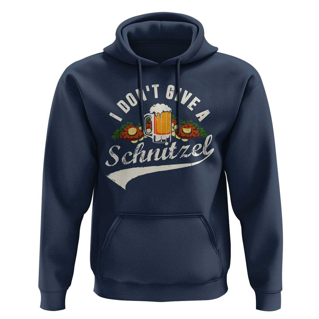 Funny Oktoberfest Drinking Hoodie I Don't Give a Schnitzel German Beer Festival TS02 Navy Print Your Wear