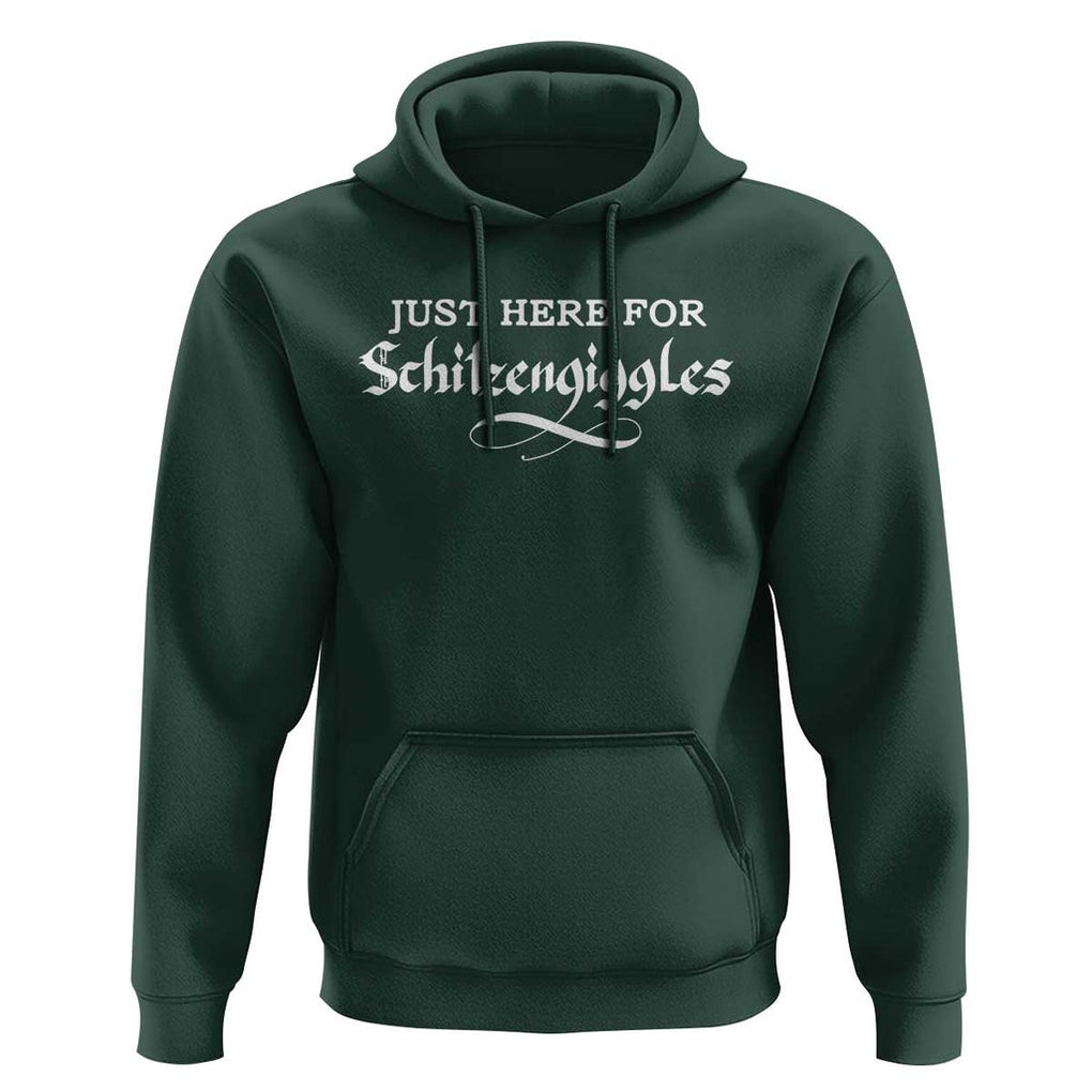 Funny Oktoberfest Hoodie Here for Schitzengiggles Group Bachelor Party TS02 Dark Forest Green Print Your Wear