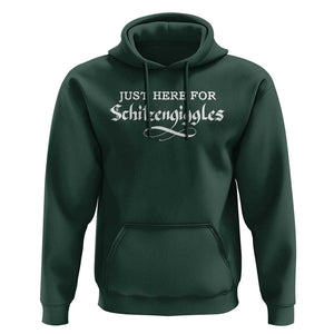 Funny Oktoberfest Hoodie Here for Schitzengiggles Group Bachelor Party TS02 Dark Forest Green Print Your Wear