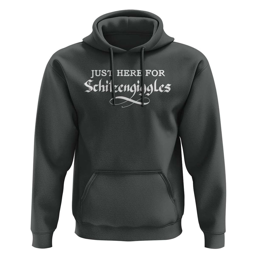 Funny Oktoberfest Hoodie Here for Schitzengiggles Group Bachelor Party TS02 Dark Heather Print Your Wear