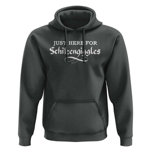 Funny Oktoberfest Hoodie Here for Schitzengiggles Group Bachelor Party TS02 Dark Heather Print Your Wear